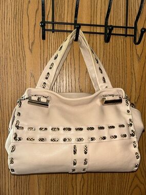 Jimmy Choo, yummy pebbled, and woven  leather  bag and dust bag